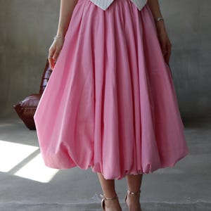 Balloon Skirt Mini or Midi, Cotton Bubble Skirt, High Waist Skirt for Women, wedding summer skirt, cottagecore black skirt