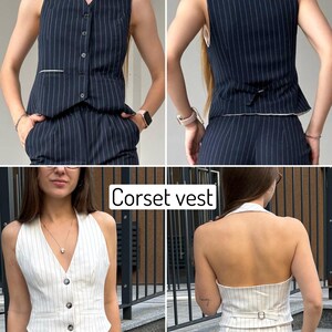 Plus size woman suit set of 2, custom vest with palazzo suit, classic pants suit, wedding guest suit