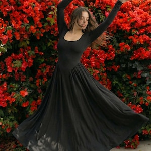 chinese dress ladies Black Lace Panel Maxi Dress