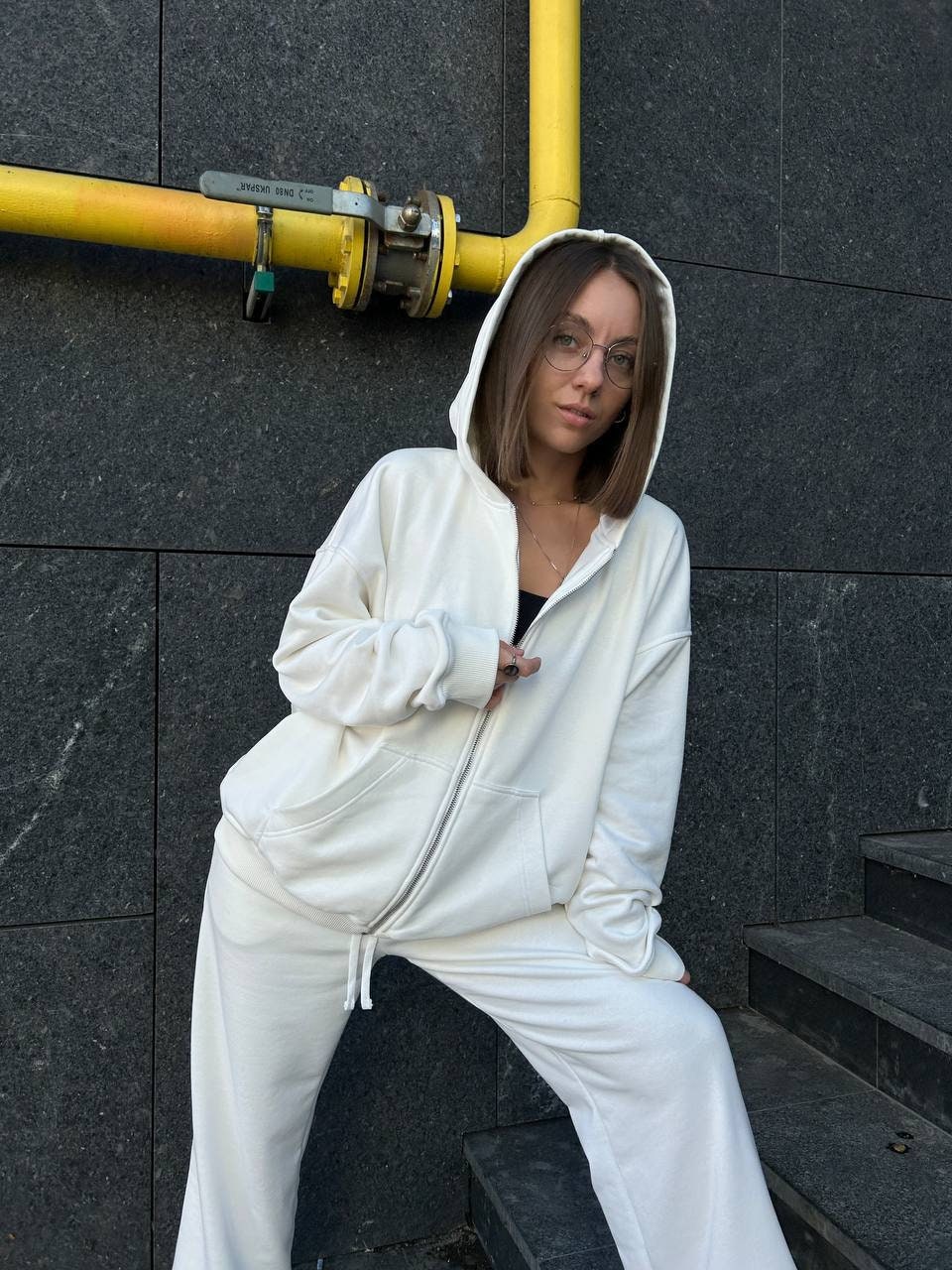 White jogging suit hotsell