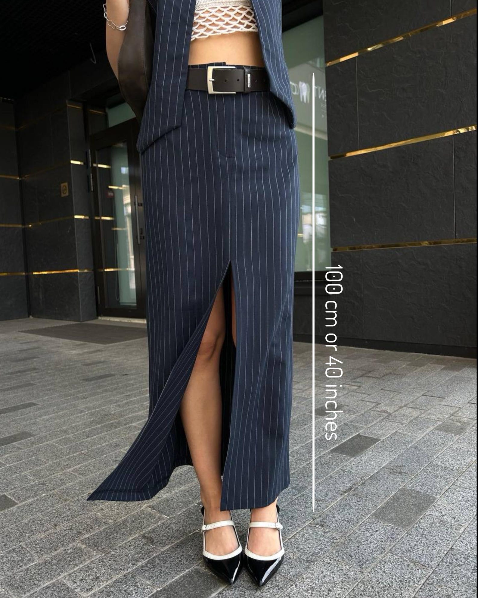 Navy Jacket Skirt Set