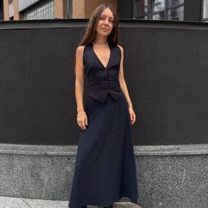 Formal pantsuit for women, bridal wedding suit with vest, palazzo pants two piece set, elegant business ladies suit outfit