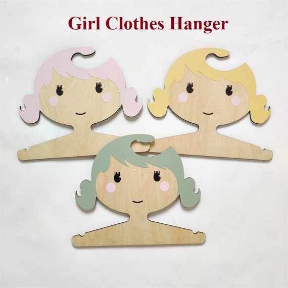 Wooden Hangers Clothes Hanger Girl Kids Baby Children's Wood Children Clips  Coat Pants Lot Pack Childrens Painted New Hook 