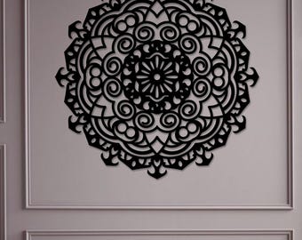 Mandala de madera cortado a láser: decoración bohemia para el hogar