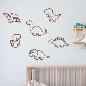 Dinosaur Wall Decor Home - Nursery / Kids / Jurassic / Children Room Nature Wood / Kids Room Decor / Children Wall Art / T-Rex / Baby Dino