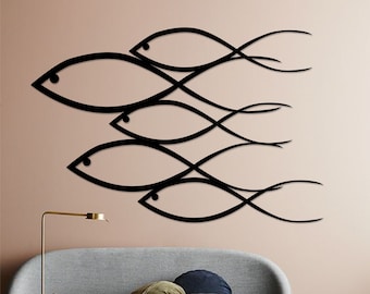 Arte mural de peces de madera: decoración náutica para el hogar
