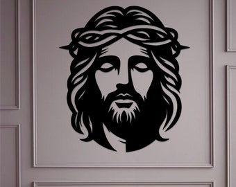 Decoración de pared de madera con Jesús / Arte religioso minimalista / Decoración cristiana para el hogar