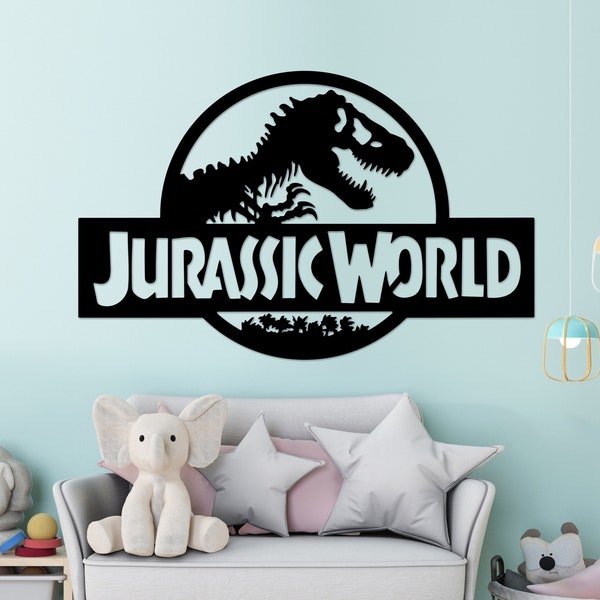 Jurassic World Customized  Wooden Wall Decor, Personalized Wall Decoration, Jurassic Park, Dinosaur Wall Art, Kids Room Decor