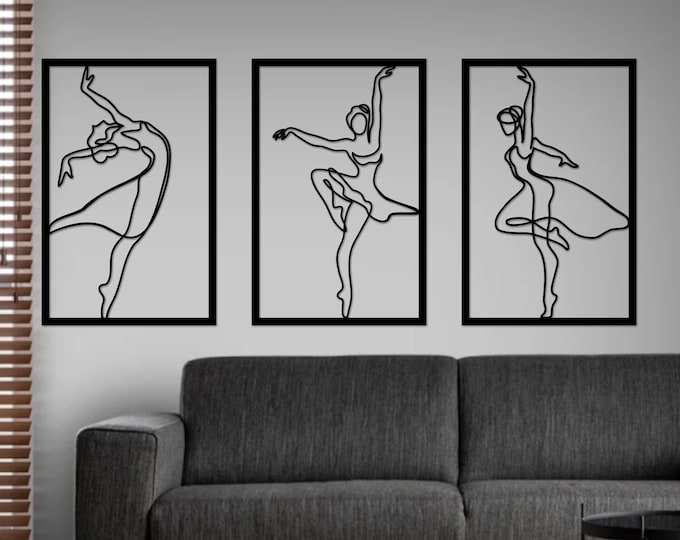 Women Dancing Wall Art, Dancing Girls Wall Decor, Dance Studio Decor, Gift For Dancer, Set of 3 Dancers, Ballerina Dancer Woman, Dancer Gift