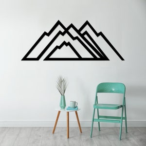 Décor d’art mural de montagne, décor mural en bois, grand art mural géométrique