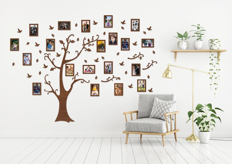 Family Tree Photo Frame Wall Decor for Decoration With Leaves Etsy