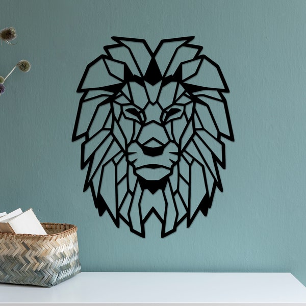 Wooden SAFARI Animal Geometric Wall Art Decoration for Bedrooms | Living Rooms | Nursery Minimalist Wall Art Decor | Laser Cut | Animal Head