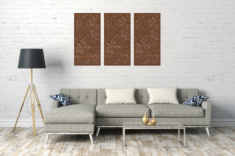 Geometric Panel Wall Decor Geometric Wood Wall Art Set Etsy