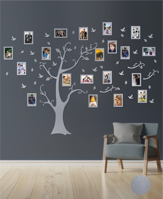 Decorazione della parete dell'albero, arte della parete dell'albero di  famiglia, albero genealogico in legno con cornici per foto, grande decorazione  della parete dell'albero della vita, cornici collage -  Italia