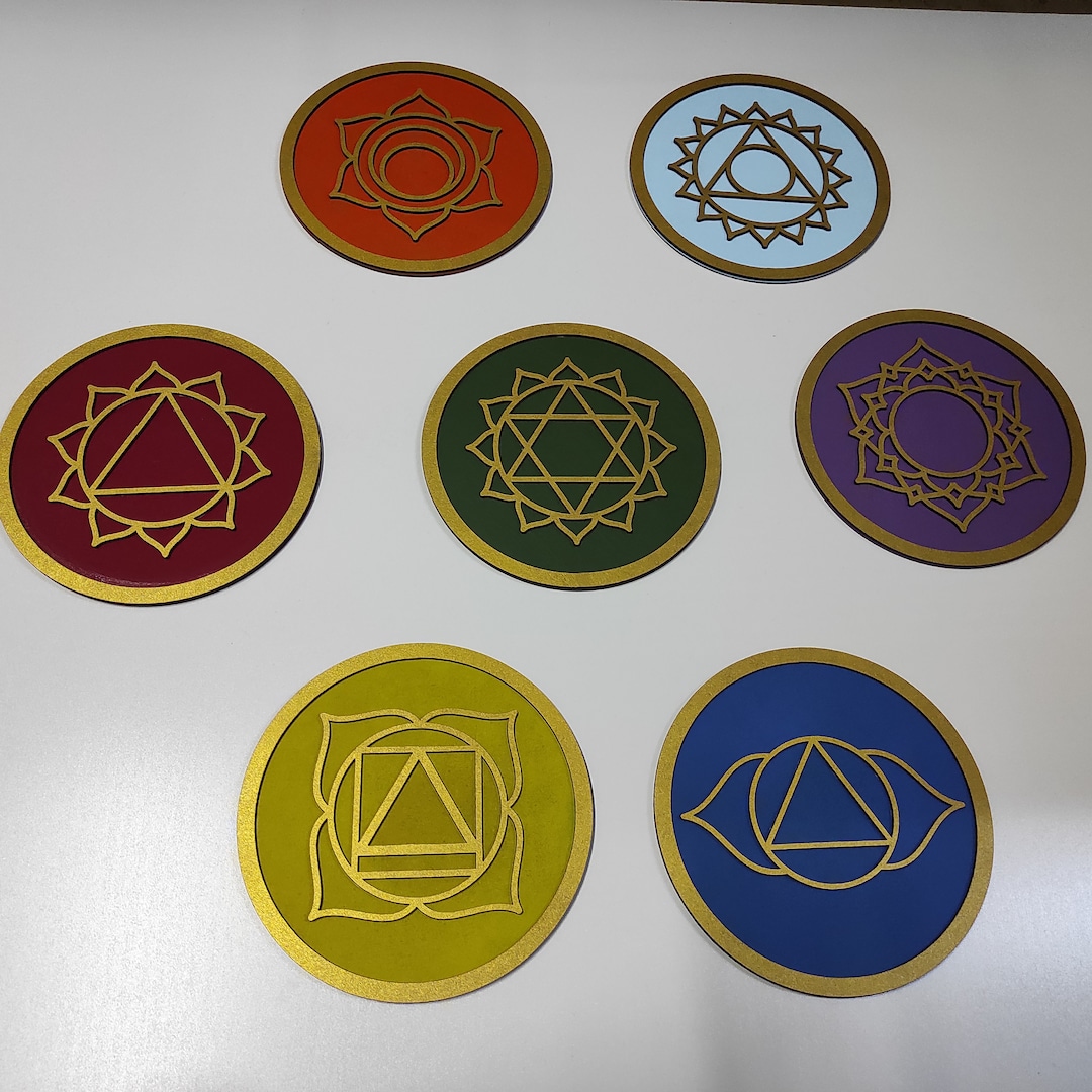 Seven Chakra Wood Wall Art Set: Yoga Room Decor - Etsy
