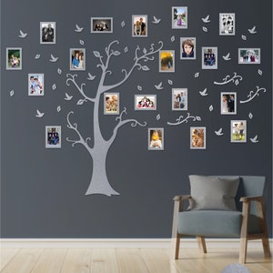 Family Tree Wooden Wall Art, Wall Decor, Include 20 Frame - Etsy