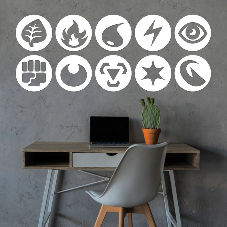 Pokemon Wood Wall Art Set of 10 Geometric Nursery Wall Decor Etsy