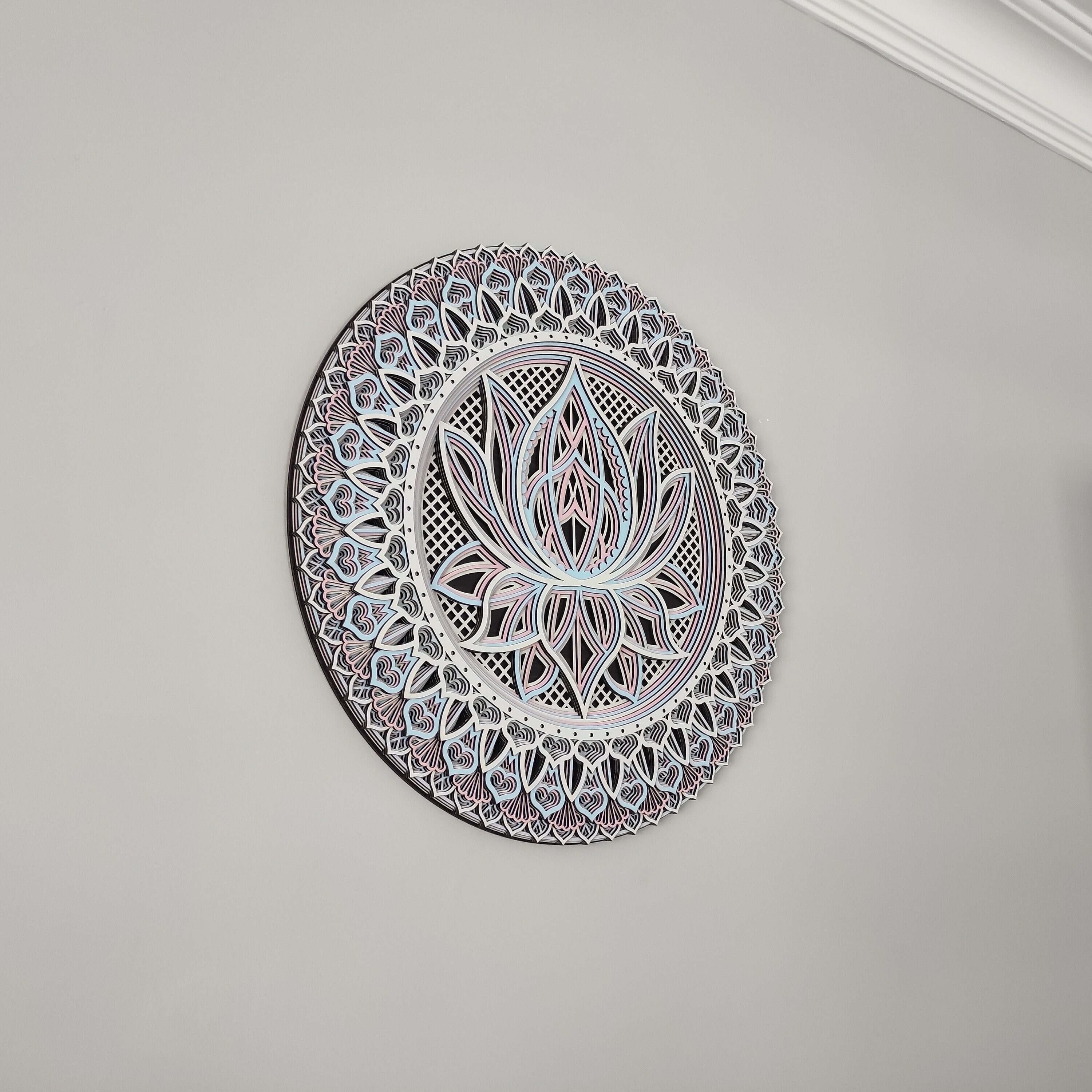 Lotus Flower Wooden Mandala, Mandala Wall Art, Wall Decor, Spirutial Wall Decor, Laser Cut Wooden Mandala, Wall Art Mandala, House Gift