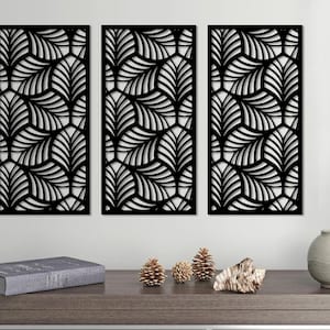 Geometric Leaf wall decor, Geometric wood wall art set, Geometric wood panel art, Geometric wooden wall art, Geometric wood wall art large