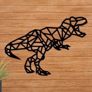 Dinosaur Wall Art Decor, T-Rex, Kids Room Wall Decor, Wooden Geometric Art, Dinosaur wall decor art nursery, Gift Idea