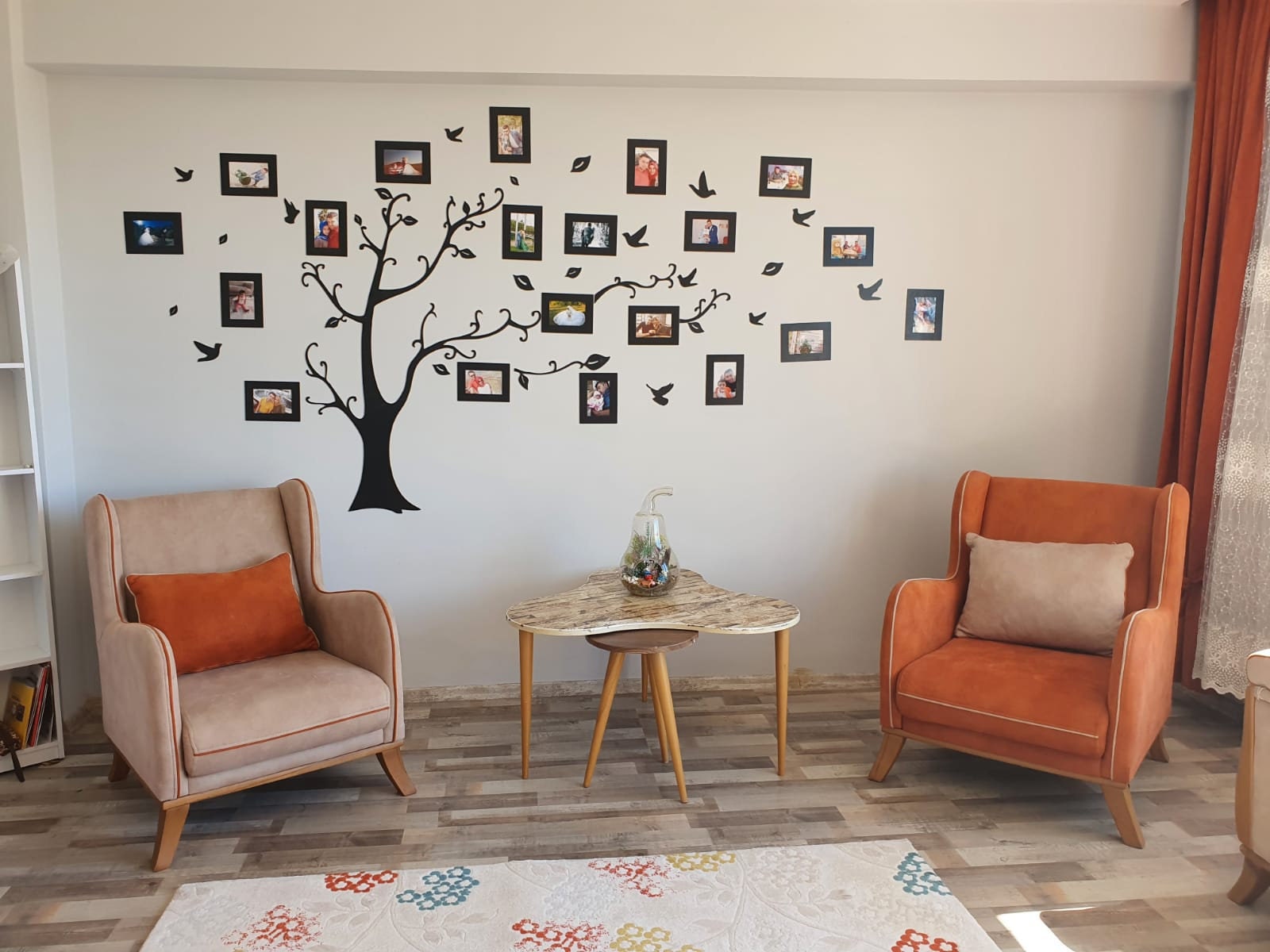 Árbol de pared de la familia de madera negra decoración de la | Etsy