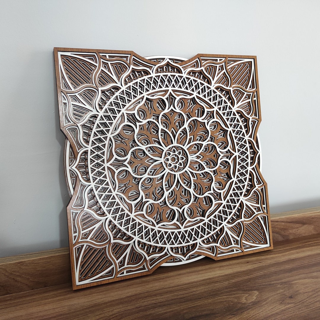 Wooden Mandala Wall Art, Wall Hanging Yoga Decor, Bohemian Boho Wall