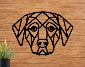 Decorazione murale geometrica con cane Labrador per camere da letto e soggiorno
