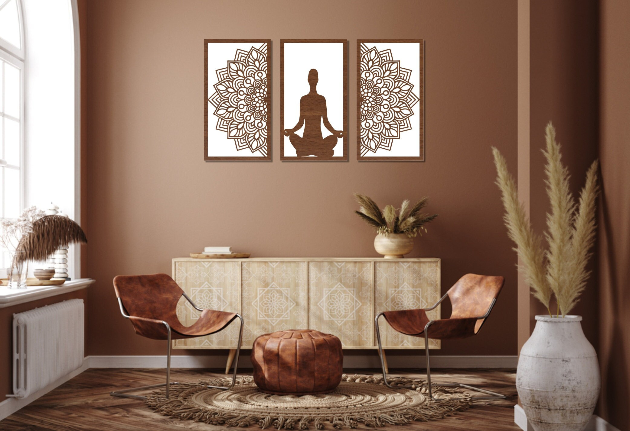 3D grote metalen mandala kunst aan de muur, lotusbloem 3D grote metalen mandala kunst aan de muur, lotusbloem