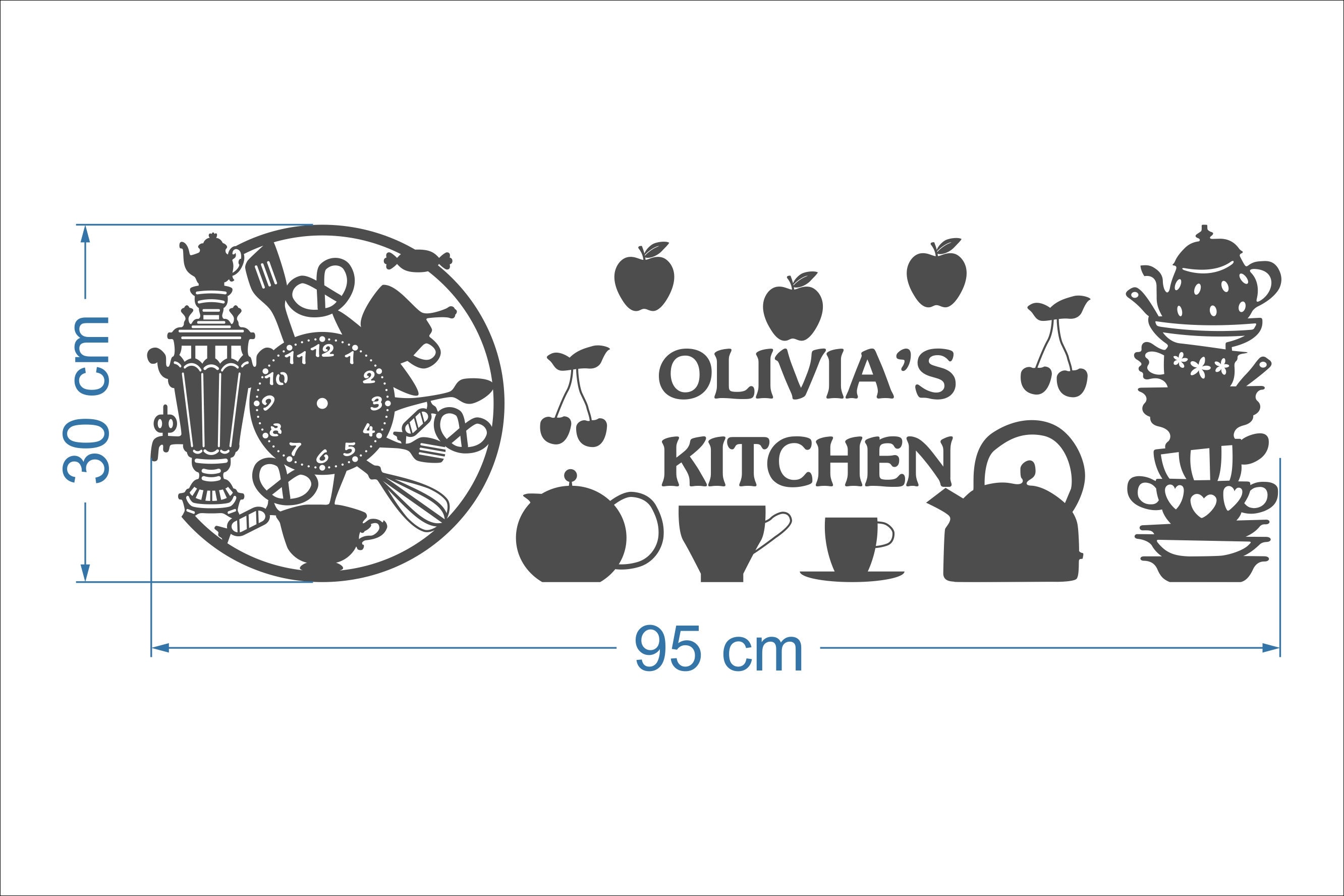 Wooden KITCHEN Wall Clock Decor Personalized Modern Unique Etsy