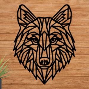 Wooden Geometric Wolf | Wolf Wall Art | Wooden Wall Decor | Home Decor | Geometric Figure Decor