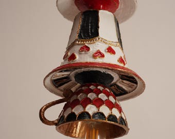 Fantazyjny żyrandol w kształcie filiżanki do herbaty, biały królik, oświetlenie kuchenne Curcus, wystrój Alicji w Krainie Czarów, oświetlenie sufitowe Harlequin w stylu wiejskim