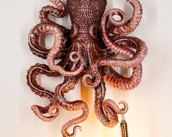 Octopus Tentacle chandelier Cthulhu mythos Fantasy wall sconce Steampunk vintage pendant designer bulb holder light industrial chandelier
