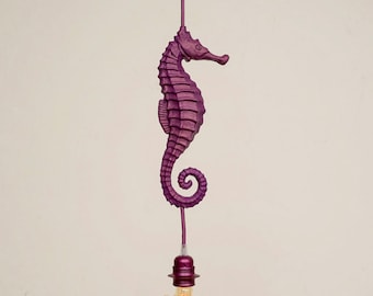 Seahorse pendant light, chandelier. Sea world pendant light, coastal, marine