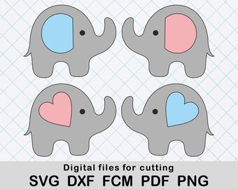 Download Gender Reveal Canvas Elephant Etsy