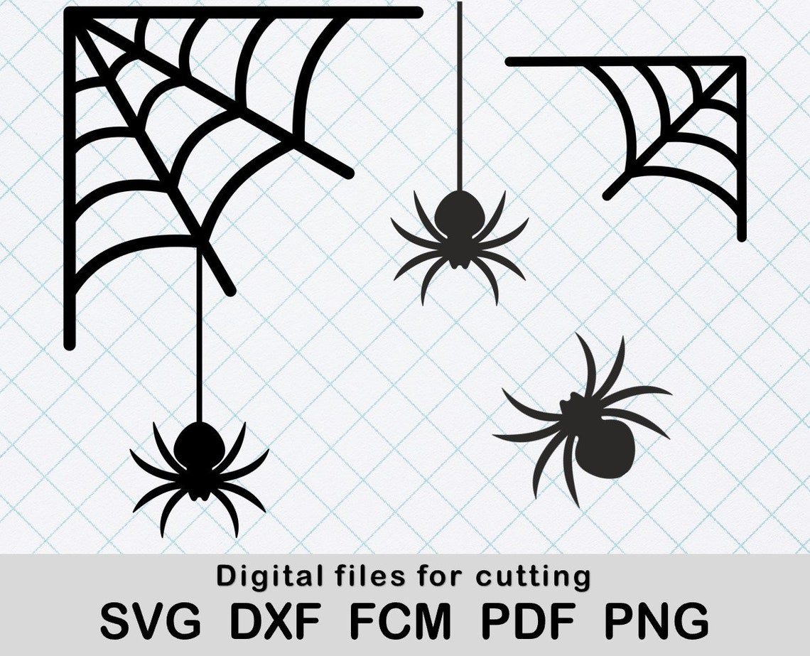Corner spider web SVG for DIY Halloween decor Halloween svg | Etsy