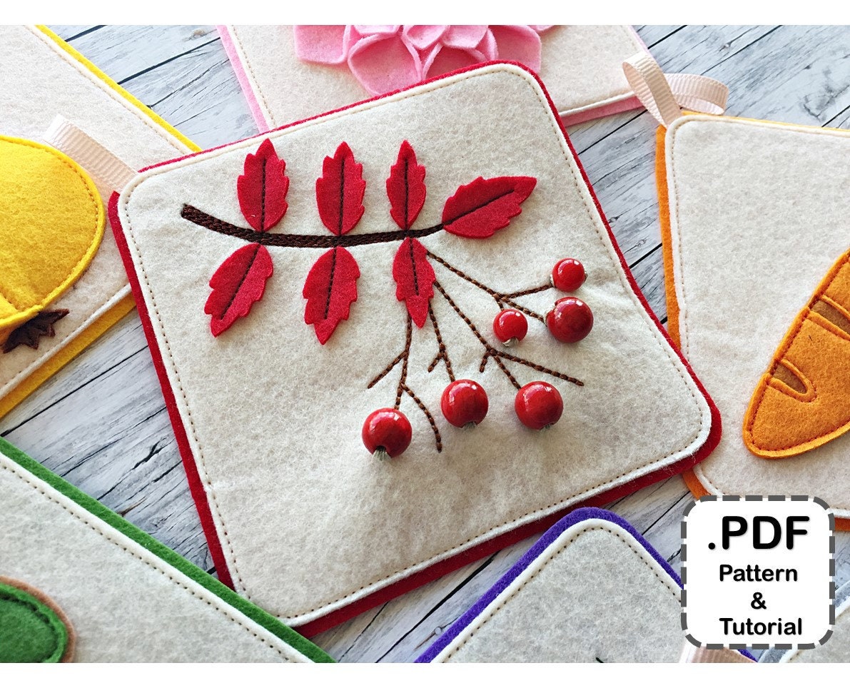 PDF Pattern & tutorial Tactile felt cards Set of 10 Felt Etsy