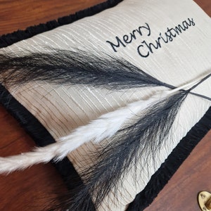 Luxury Chic Merry Christmas Lumbar Cushion