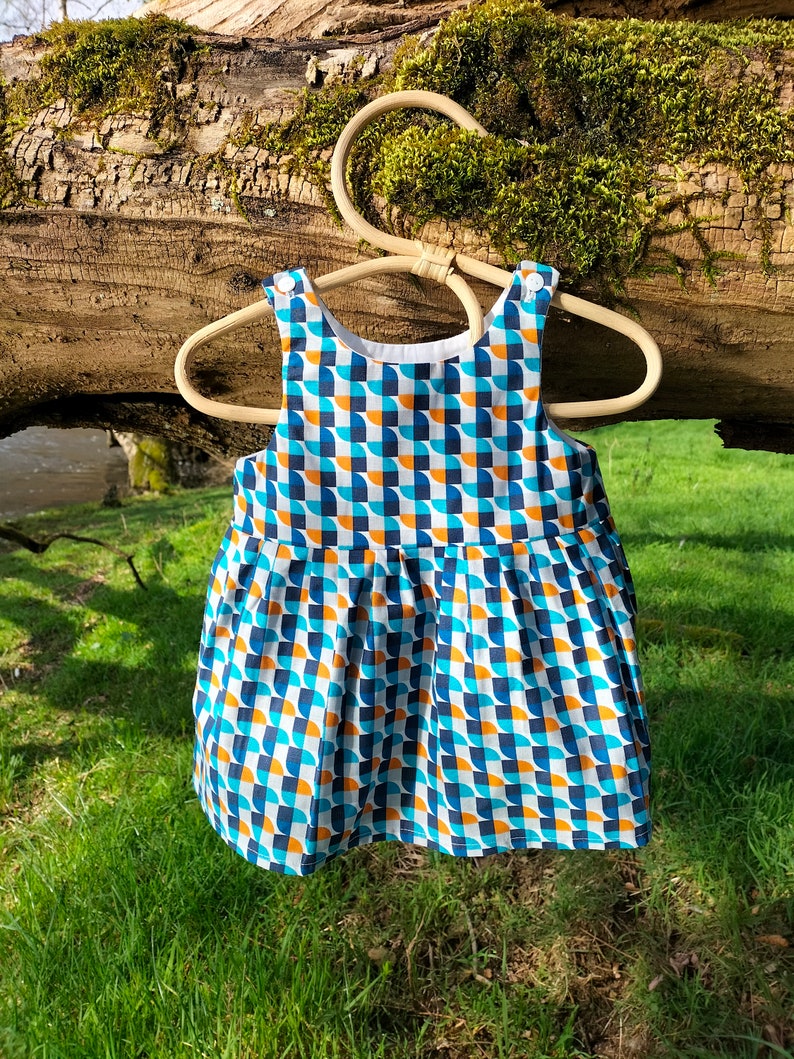 Robe printemps été sans manche, imprimé 70's de bébé à petite fille image 1