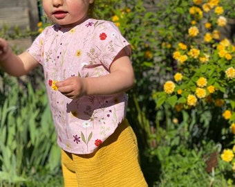 Blouse à fleurs pour petites filles