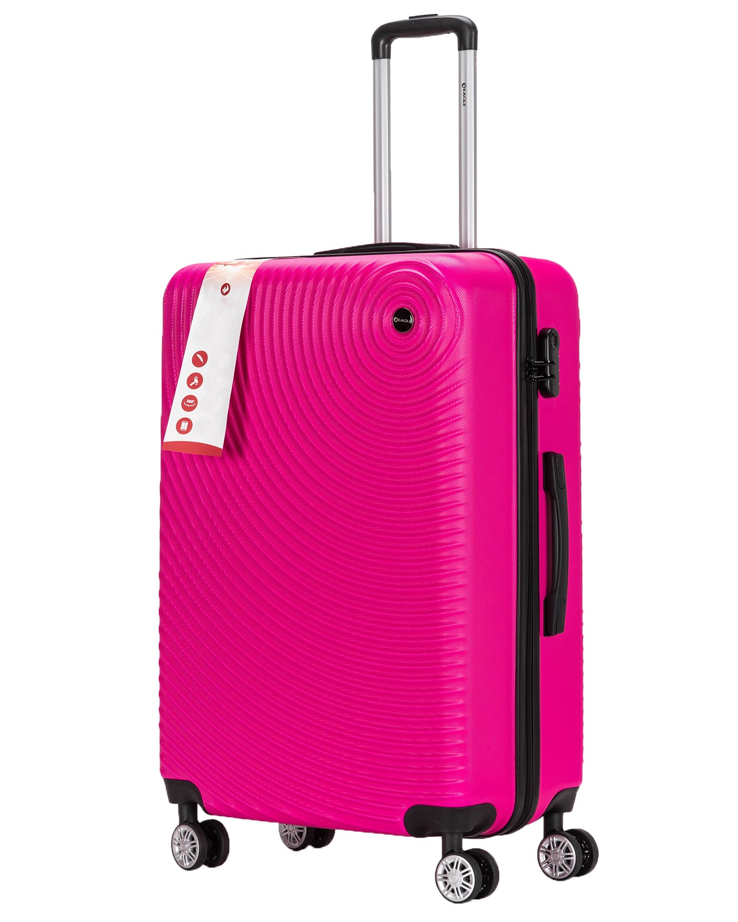 Circle ABS Hard Shell Suitcase With 4 Spinner Wheels Travel