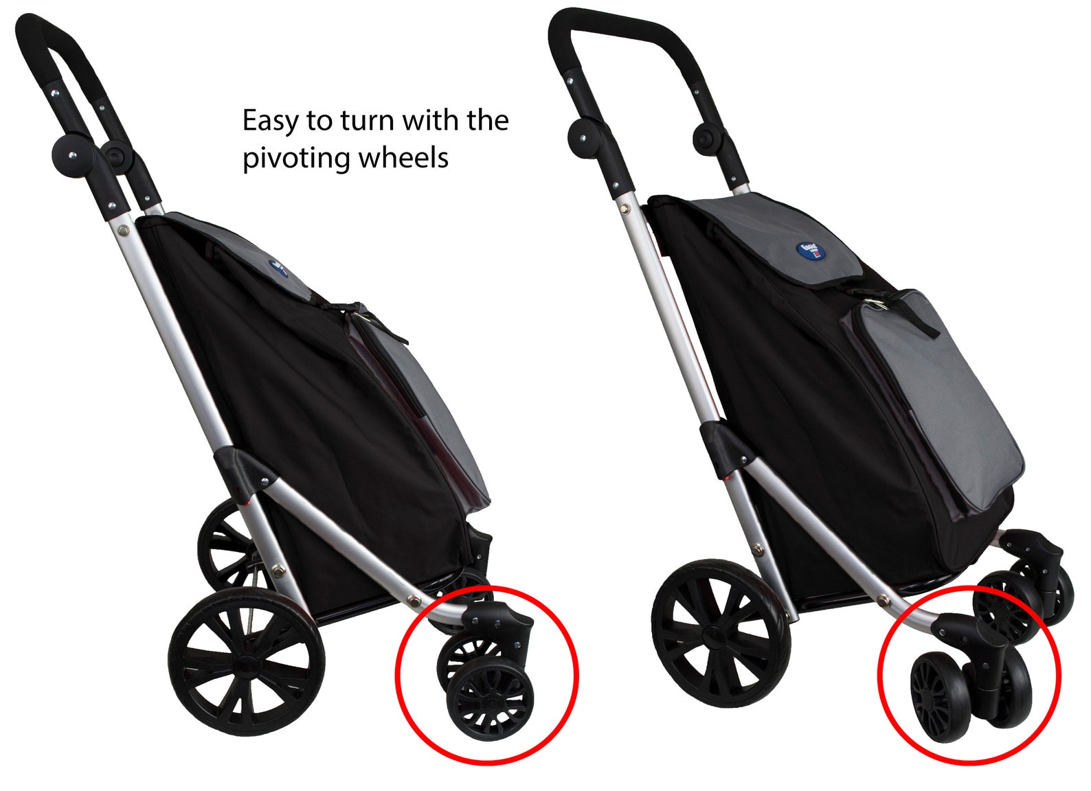 6 Wheels Shopping Trolley With Adjustable Handle Grocery Cart Etsy UK