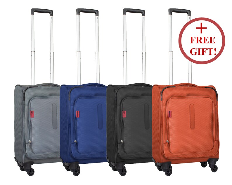 Soft Shell Lightweight Cabin Size Suitcase Carry on Luggage 4 Etsy UK