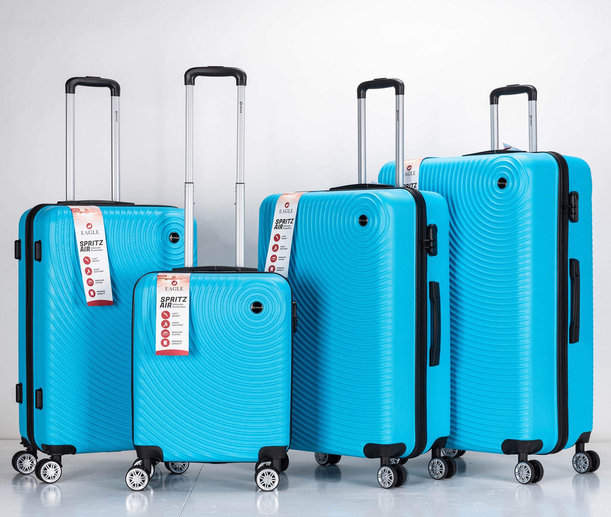 Circle ABS Hard Shell Suitcase With 4 Spinner Wheels Travel