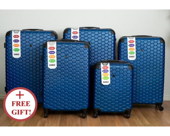 Hexagon ABS Hard Shell Suitcase With 4 Spinner Wheels Travel - Etsy