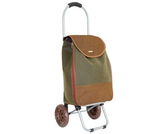 Chariot de courses robuste avec rallonge Chariot de courses solide Landry Basket 35 L Vert