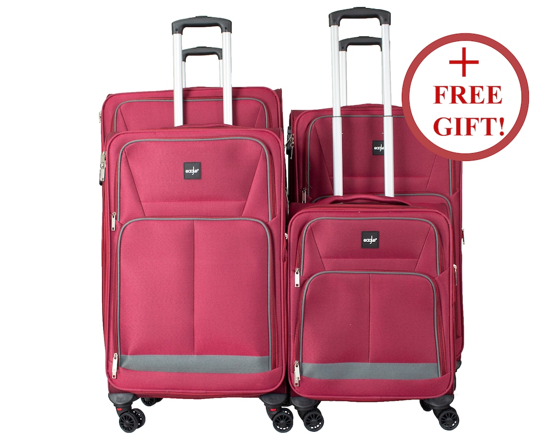 Soft Shell Lightweight Suitcase Luggage With 4 Wheels and Combination