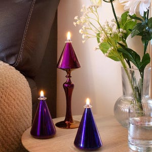 Handmade Glass Oil Lamps, Bliss Set Opaque/matte, Coloured