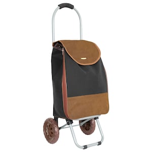 Carro de la compra resistente con extensión Cesta resistente para la compra de comestibles Carro de la compra de 35 l Negro