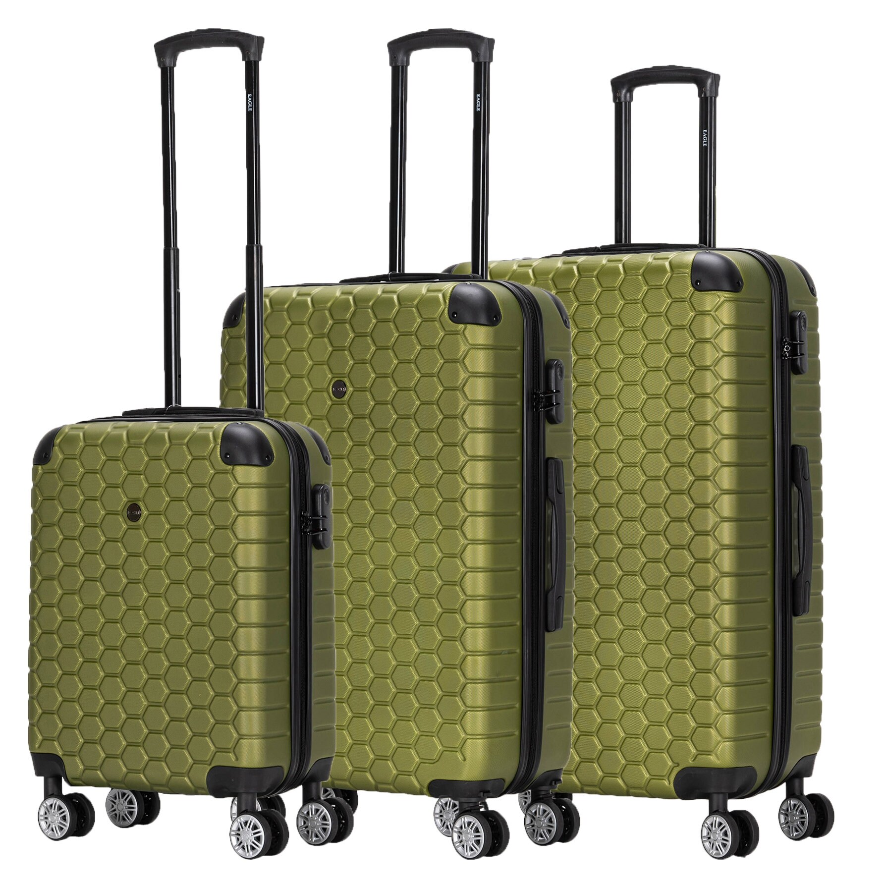 Hexagon ABS Hard Shell Suitcase With 4 Spinner Wheels Travel