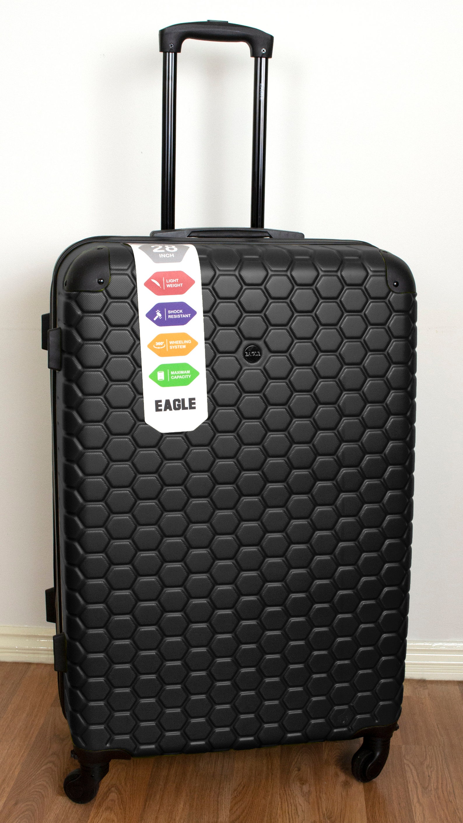 Hexagon ABS Hard Shell Suitcase With 4 Spinner Wheels Travel Etsy UK
